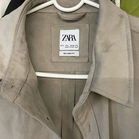 suede gray button up SUPER SUPER SOFT from ZARA - Picture 9 of 10